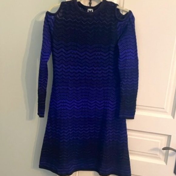 Missoni Size 44 Dark Purple and Black Chevron Dress - Picture 1 of 4